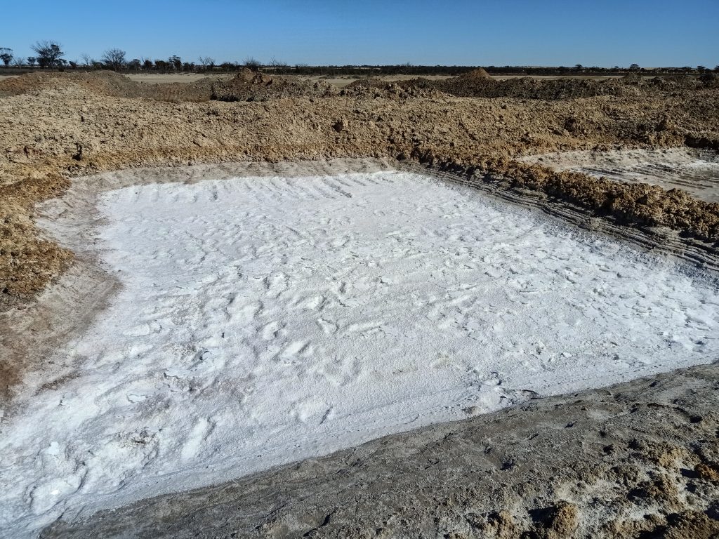 A salt clay pan at our salt farm.